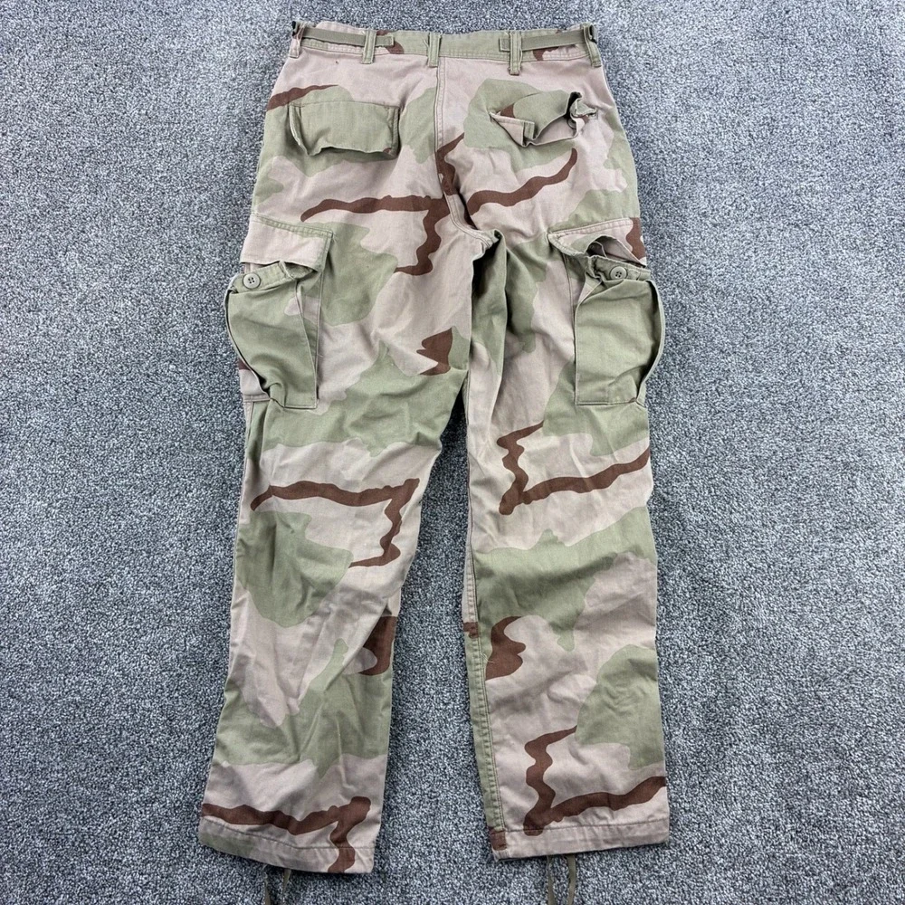 Vintage Military Pants Mens Small Short Desert Storm Tri Camo BDU Combat Canvas